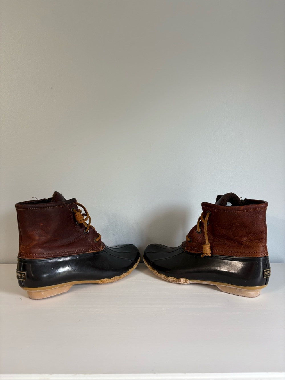 Sperry Top-Sider Saltwater Duck Boots Brown Size 7 Waterproof Leather Rain Boot - Picture 7 of 10